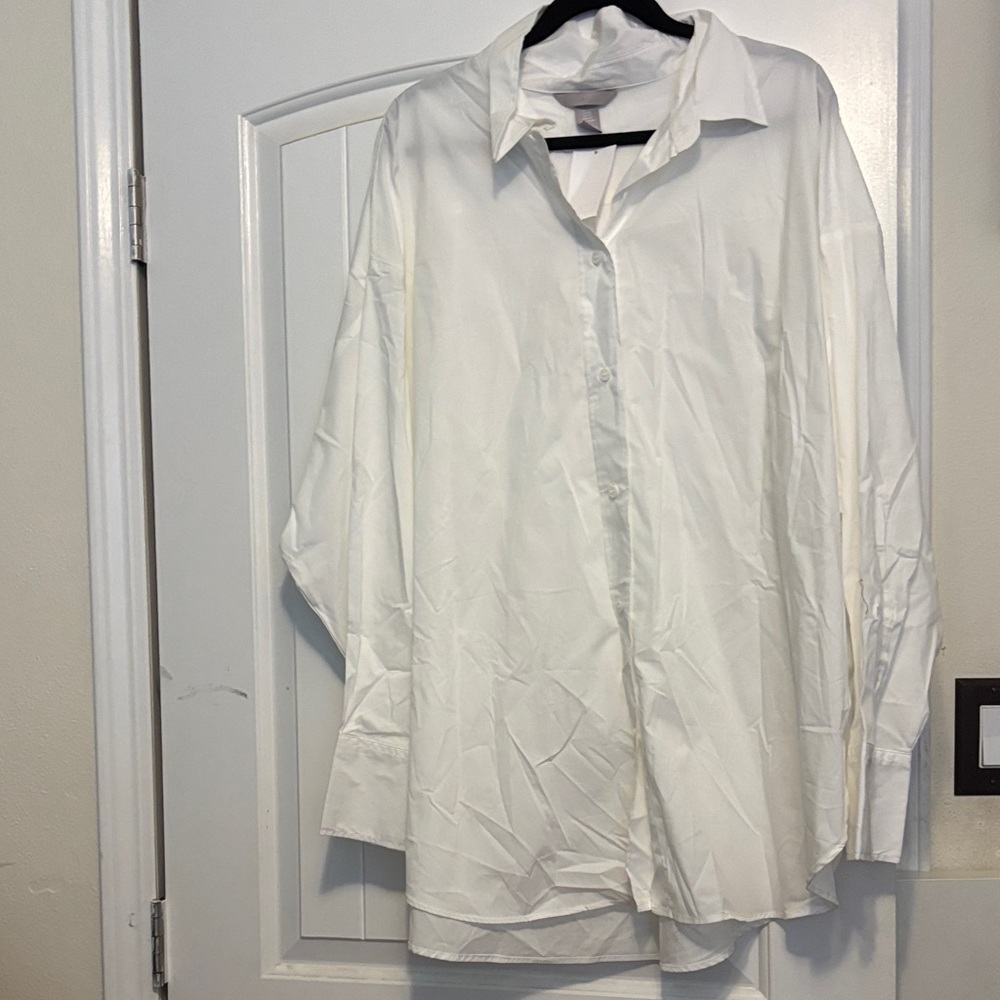 H&M White Button Down Shirt for Women